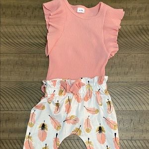 Boho style top and pants 9-12 months